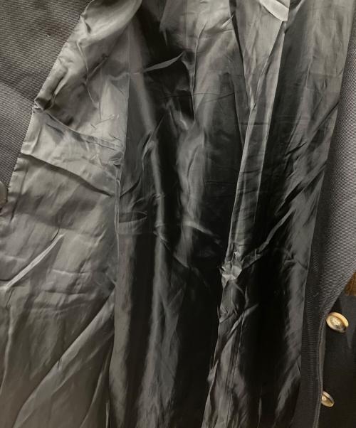 MURUA（ムルーア）MURUA (ムルーア) ロングダブルトレンチコート ブラック×ブラウン サイズ:Fの古着・服飾アイテム