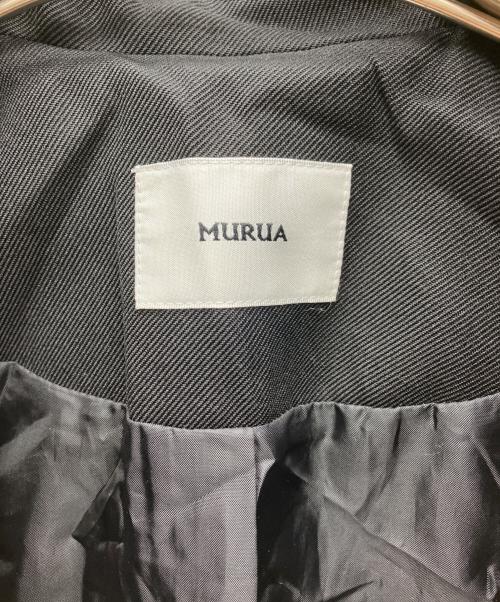 MURUA（ムルーア）MURUA (ムルーア) ロングダブルトレンチコート ブラック×ブラウン サイズ:Fの古着・服飾アイテム