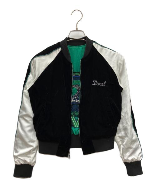 DIESEL（ディーゼル）DIESEL (ディーゼル) スカジャン ブラック×グリーン サイズ:XSの古着・服飾アイテム