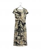 MaxMaraマックスマーラ）の古着「半袖ワンピース」｜ベージュ×ブラック