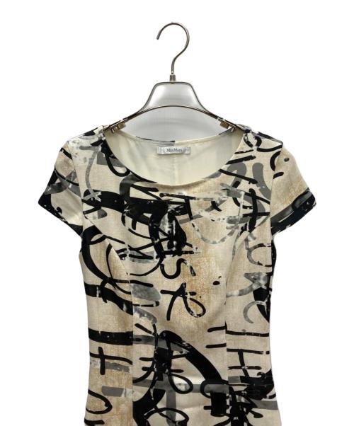 MaxMara（マックスマーラ）MaxMara (マックスマーラ) 半袖ワンピース ベージュ×ブラック サイズ:SIZE M (UK 34)の古着・服飾アイテム