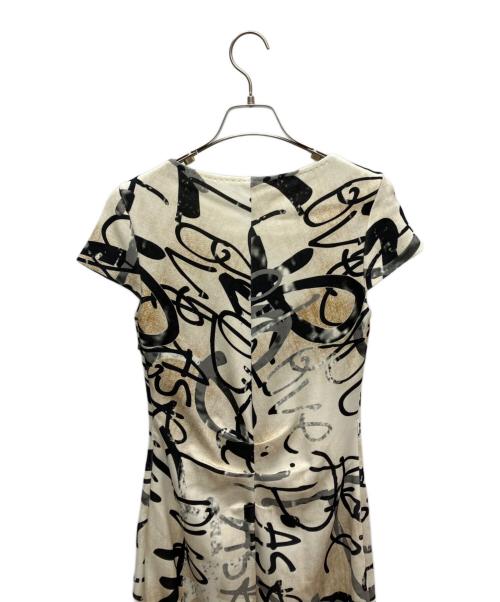 MaxMara（マックスマーラ）MaxMara (マックスマーラ) 半袖ワンピース ベージュ×ブラック サイズ:SIZE M (UK 34)の古着・服飾アイテム