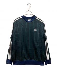 adidas（アディダス）の古着「タータン クルーネック スウェット」｜ブラック