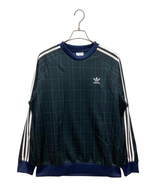 adidas（アディダス）adidas (アディダス) タータン クルーネック スウェット ブラック サイズ:なしの古着・服飾アイテム