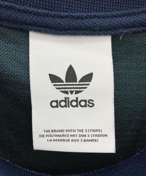 adidas（アディダス）adidas (アディダス) タータン クルーネック スウェット ブラック サイズ:なしの古着・服飾アイテム
