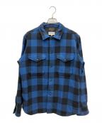 PENDLETON×FREAK'S STOREペンドルトン×フリークスストア）の古着「シャツジャケット」｜ブルー×ブラック
