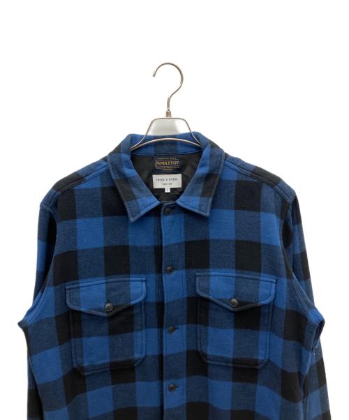 PENDLETON（ペンドルトン）PENDLETON (ペンドルトン) FREAK'S STORE (フリークスストア) シャツジャケット ブルー×ブラック サイズ:SIZE Lの古着・服飾アイテム