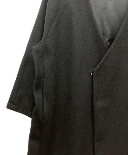 mb（エムビー）mb (エムビー) メルトンノーカラーコート ブラック サイズ:Mの古着・服飾アイテム