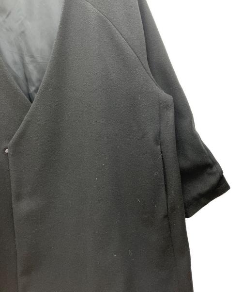 mb（エムビー）mb (エムビー) メルトンノーカラーコート ブラック サイズ:Mの古着・服飾アイテム