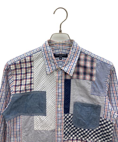 COMME des GARCONS（コムデギャルソン）COMME des GARCONS (コムデギャルソン) パッチワークシャツ ブルー サイズ:SIZE Sの古着・服飾アイテム