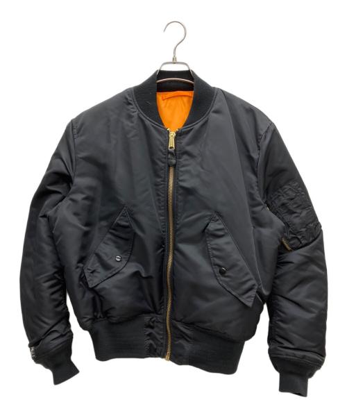 VALLEY APPAREL（バレー アパレル）VALLEY APPAREL (バレー アパレル) MA-1ジャケット ブラック×オレンジ サイズ:SIZE Mの古着・服飾アイテム