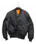 VALLEY APPAREL（バレー アパレル）の古着「MA-1ジャケット」｜ブラック×オレンジ
