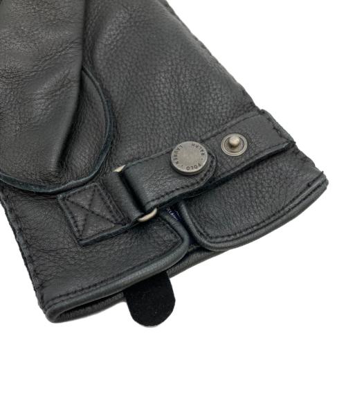 POLO RALPH LAUREN（ポロ・ラルフローレン）POLO RALPH LAUREN (ポロ・ラルフローレン) レザーグローブ ブラック サイズ:Mの古着・服飾アイテム