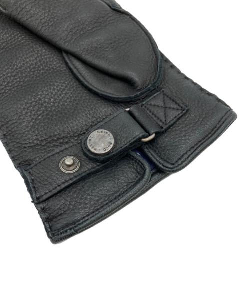 POLO RALPH LAUREN（ポロ・ラルフローレン）POLO RALPH LAUREN (ポロ・ラルフローレン) レザーグローブ ブラック サイズ:Mの古着・服飾アイテム