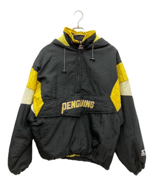 STARTER（スターター）STARTER (スターター) ハーフジップナイロンジャケット ブラック×イエロー サイズ:SIZE Mの古着・服飾アイテム