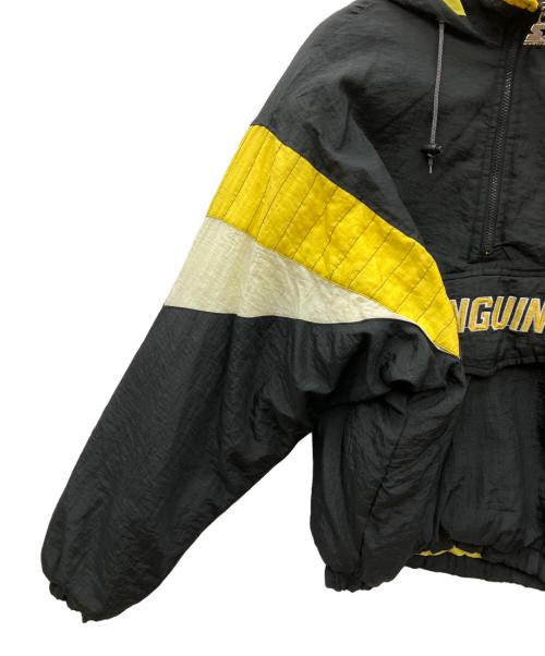STARTER（スターター）STARTER (スターター) ハーフジップナイロンジャケット ブラック×イエロー サイズ:SIZE Mの古着・服飾アイテム