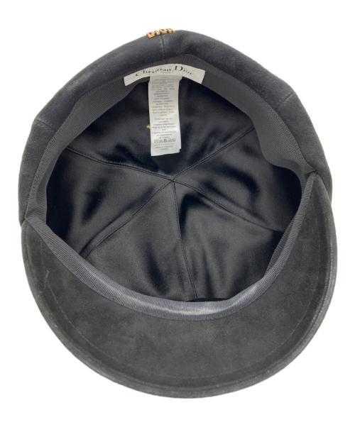 Christian Dior（クリスチャン ディオール）Christian Dior (クリスチャン ディオール) スウェードキャスケット ブラックの古着・服飾アイテム