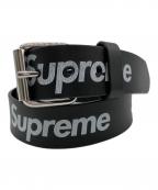 SUPREMEシュプリーム）の古着「リピートレザーベルト」｜ブラック×ホワイト
