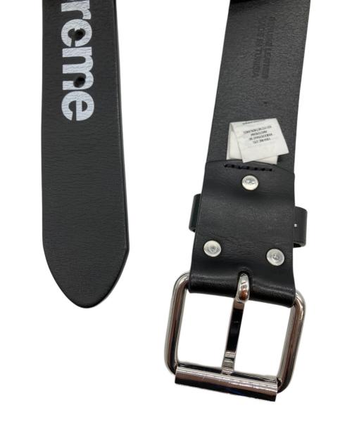 SUPREME（シュプリーム）Supreme (シュプリーム) リピートレザーベルト ブラック×ホワイトの古着・服飾アイテム