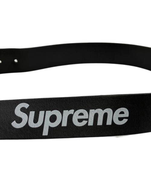 SUPREME（シュプリーム）Supreme (シュプリーム) リピートレザーベルト ブラック×ホワイトの古着・服飾アイテム