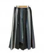 ISSEY MIYAKEイッセイミヤケ）の古着「ワイドパンツ」｜ブラック×グレー