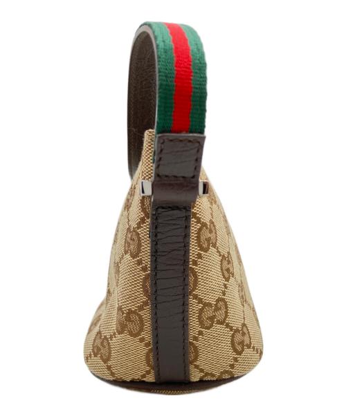 GUCCI（グッチ）GUCCI (グッチ) GGキャンバス シェリーライン ハンドバッグ ブラウンの古着・服飾アイテム