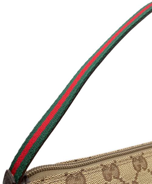 GUCCI（グッチ）GUCCI (グッチ) GGキャンバス シェリーライン ハンドバッグ ブラウンの古着・服飾アイテム