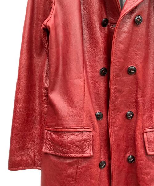 POWER POURCE（パワーソース）POWER POURCE (パワーソース) レザーコート レッド サイズ:Mの古着・服飾アイテム