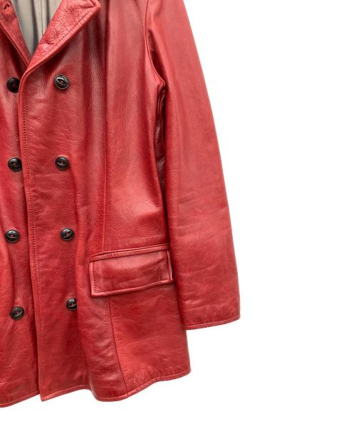 POWER POURCE（パワーソース）POWER POURCE (パワーソース) レザーコート レッド サイズ:Mの古着・服飾アイテム