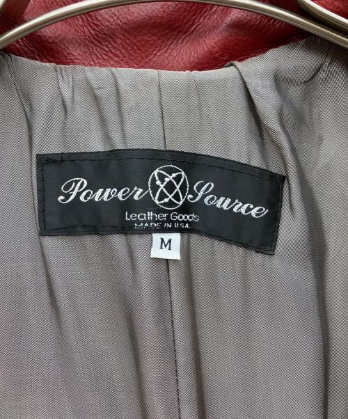 POWER POURCE（パワーソース）POWER POURCE (パワーソース) レザーコート レッド サイズ:Mの古着・服飾アイテム