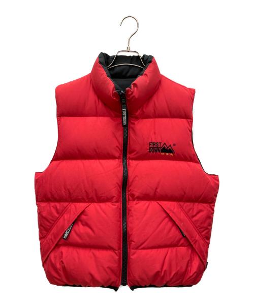 FIRST DOWN（ファーストダウン）FIRST DOWN (ファーストダウン) リバーシブルダウンベスト ブラック サイズ:Lの古着・服飾アイテム