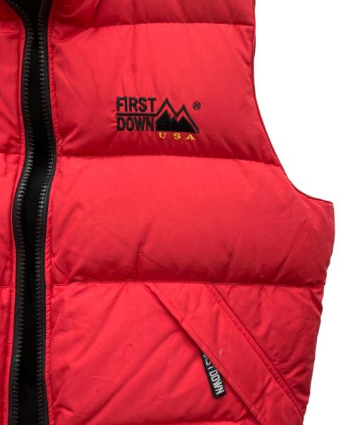 FIRST DOWN（ファーストダウン）FIRST DOWN (ファーストダウン) リバーシブルダウンベスト ブラック サイズ:Lの古着・服飾アイテム