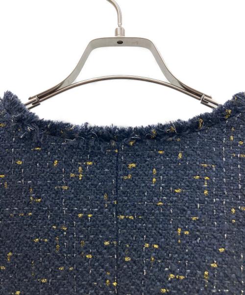 PLST（プラステ）PLST (プラステ) ツイードジャケット ネイビー サイズ:Mの古着・服飾アイテム