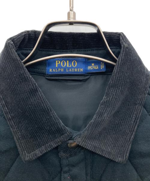 POLO RALPH LAUREN（ポロ・ラルフローレン）POLO RALPH LAUREN (ポロ・ラルフローレン) ブラックキルティングシャツジャケット ブラック サイズ:Mの古着・服飾アイテム
