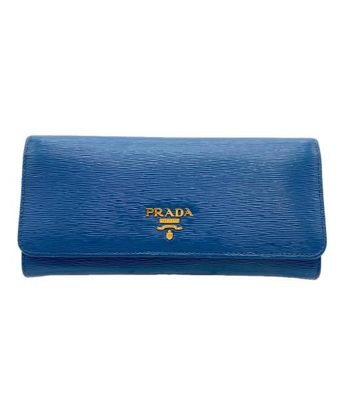 PRADA（プラダ）PRADA (プラダ) サフィアーノ 長財布 ブルーの古着・服飾アイテム