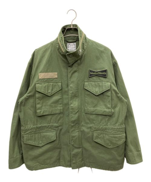WASTED YOUTH（ウェイステッドユース）WASTED YOUTH (ウェイステッドユース) ミリタリーコート グリーン サイズ:SIZE XLの古着・服飾アイテム