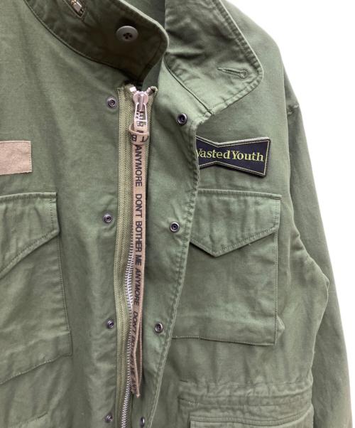 WASTED YOUTH（ウェイステッドユース）WASTED YOUTH (ウェイステッドユース) ミリタリーコート グリーン サイズ:SIZE XLの古着・服飾アイテム