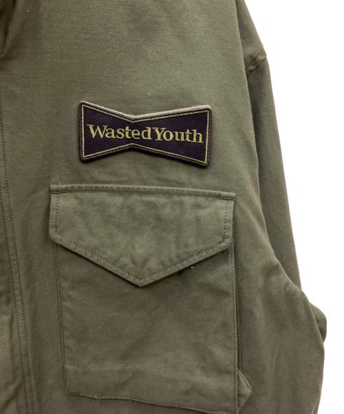 WASTED YOUTH（ウェイステッドユース）WASTED YOUTH (ウェイステッドユース) ミリタリーコート グリーン サイズ:SIZE XLの古着・服飾アイテム