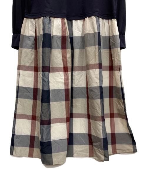 BLUE LABEL CRESTBRIDGE（ブルーレーベルクレストブリッジ）BLUE LABEL CRESTBRIDGE (ブルーレーベルクレストブリッジ) 長袖ワンピース ネイビー サイズ:SIZE 38の古着・服飾アイテム