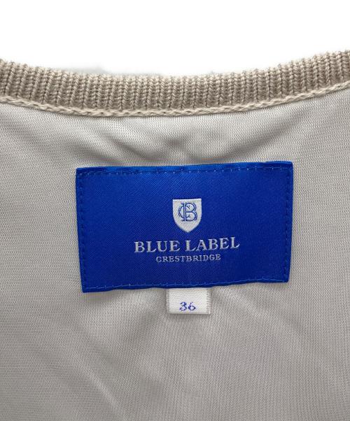 BLUE LABEL CRESTBRIDGE（ブルーレーベルクレストブリッジ）BLUE LABEL CRESTBRIDGE (ブルーレーベルクレストブリッジ) ウールブークレーニットブルゾン ベージュ サイズ:36の古着・服飾アイテム