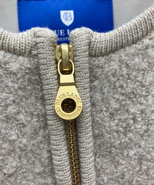 BLUE LABEL CRESTBRIDGE（ブルーレーベルクレストブリッジ）BLUE LABEL CRESTBRIDGE (ブルーレーベルクレストブリッジ) ウールブークレーニットブルゾン ベージュ サイズ:36の古着・服飾アイテム