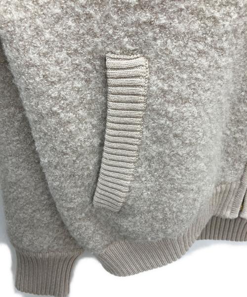 BLUE LABEL CRESTBRIDGE（ブルーレーベルクレストブリッジ）BLUE LABEL CRESTBRIDGE (ブルーレーベルクレストブリッジ) ウールブークレーニットブルゾン ベージュ サイズ:36の古着・服飾アイテム