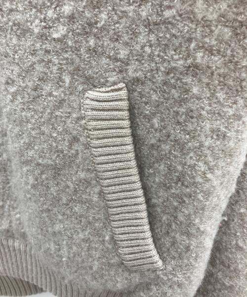 BLUE LABEL CRESTBRIDGE（ブルーレーベルクレストブリッジ）BLUE LABEL CRESTBRIDGE (ブルーレーベルクレストブリッジ) ウールブークレーニットブルゾン ベージュ サイズ:36の古着・服飾アイテム