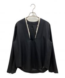 RIM.ARK（リムアーク）の古着「Wool saxony U curve tops」｜ブラック