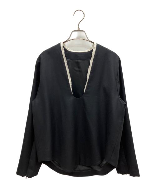 RIM.ARK（リムアーク）RIM.ARK (リムアーク) Wool saxony U curve tops ブラック サイズ:SIZE Freeの古着・服飾アイテム