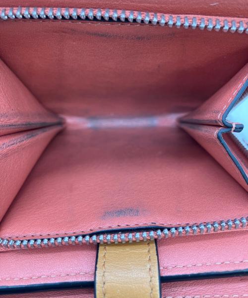 LOEWE（ロエベ）LOEWE (ロエベ) コンパクトジップウォレット ベージュ×ブラウンの古着・服飾アイテム