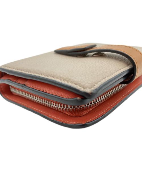 LOEWE（ロエベ）LOEWE (ロエベ) コンパクトジップウォレット ベージュ×ブラウンの古着・服飾アイテム