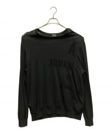 ARMANI EXCHANGE（アルマーニ エクスチェンジ）の古着「薄手ニット」｜ブラック