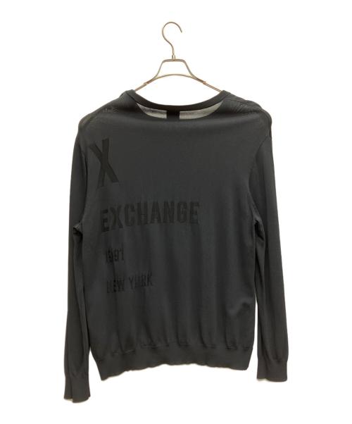 ARMANI EXCHANGE（アルマーニ エクスチェンジ）ARMANI EXCHANGE (アルマーニ エクスチェンジ) 薄手ニット ブラック サイズ:XLの古着・服飾アイテム