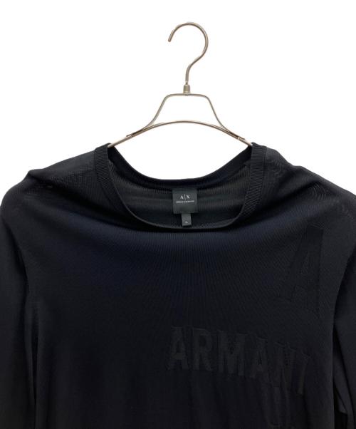 ARMANI EXCHANGE（アルマーニ エクスチェンジ）ARMANI EXCHANGE (アルマーニ エクスチェンジ) 薄手ニット ブラック サイズ:XLの古着・服飾アイテム